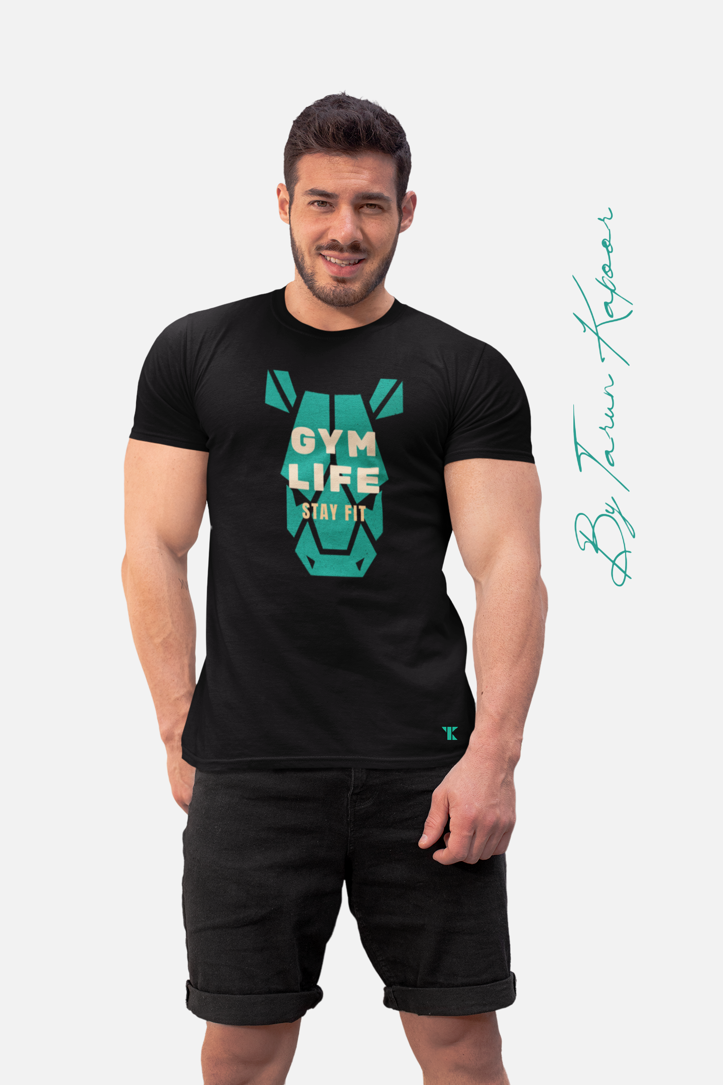 Gym Life Black T-Shirt For Men | Tarun Kapoor Collection