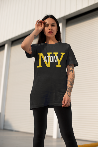 French Terry NY ATOM Black Unisex Oversize T-Shirt