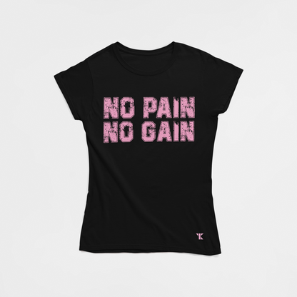 No Pain No Gain Black T-Shirt For Women | Tarun Kapoor Collection