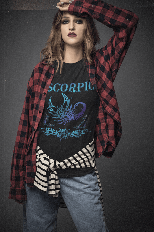 Scorpio Black T-Shirt For Women - ATOM