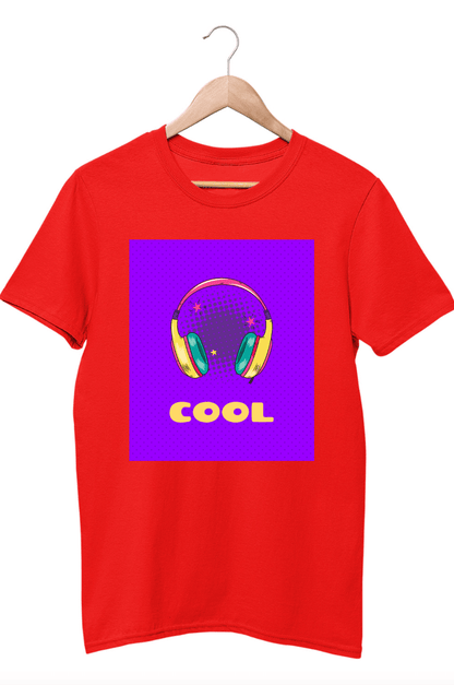 Cool Headphones Red T-Shirt - ATOM