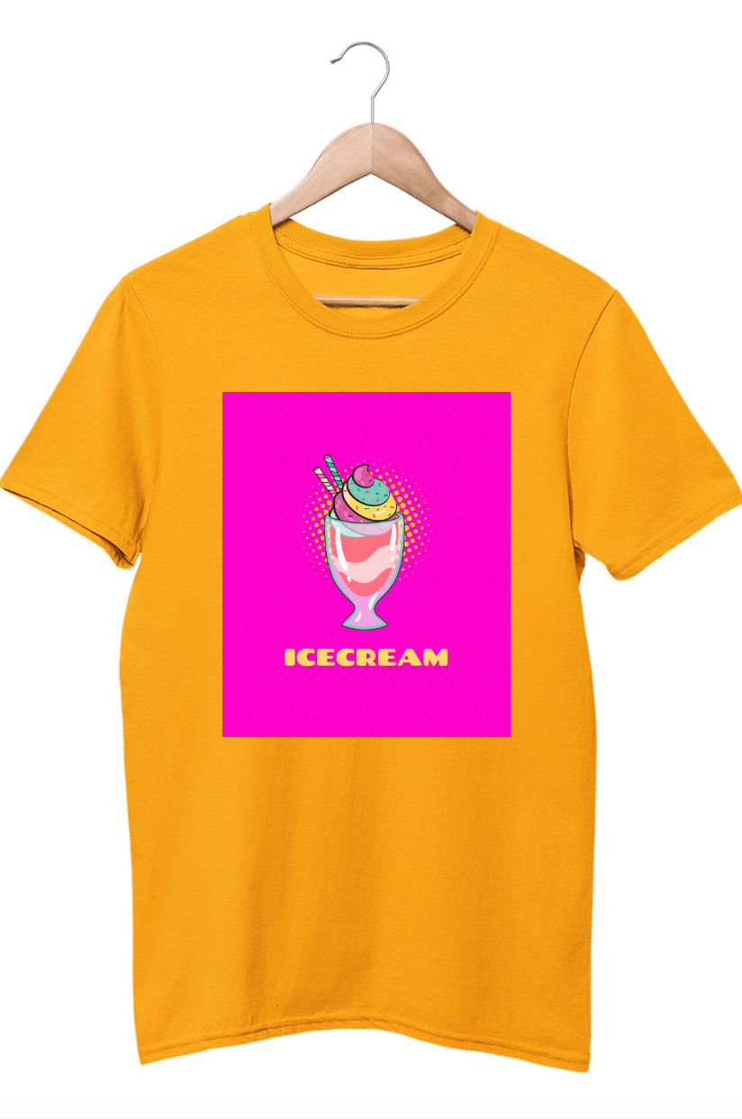 Ice cream Mustard Yellow T-Shirt - ATOM