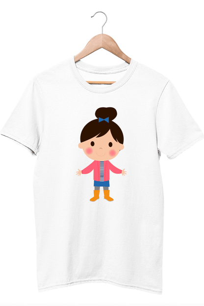 Kids Figures Pink Jacket Girl White T-Shirt - ATOM