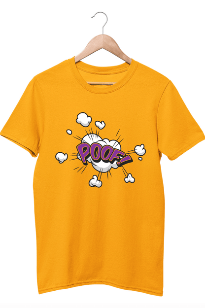 Comic Expression POOF Mustard Yellow T-Shirt For Boys - ATOM
