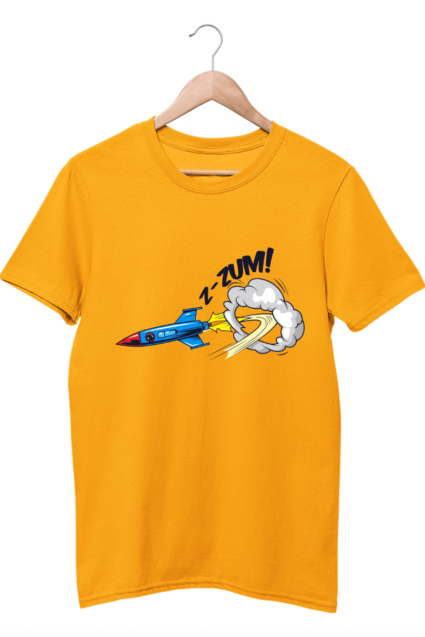 Comic Expression Z-ZUM Mustard Yellow T-Shirt For Boys - ATOM