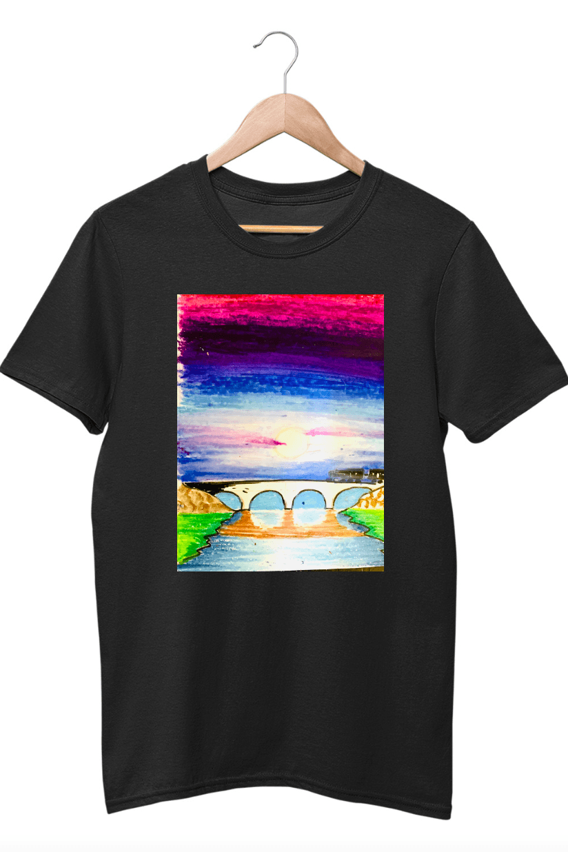 Hand Drawing Black Graphic T-Shirt For Girls - ATOM