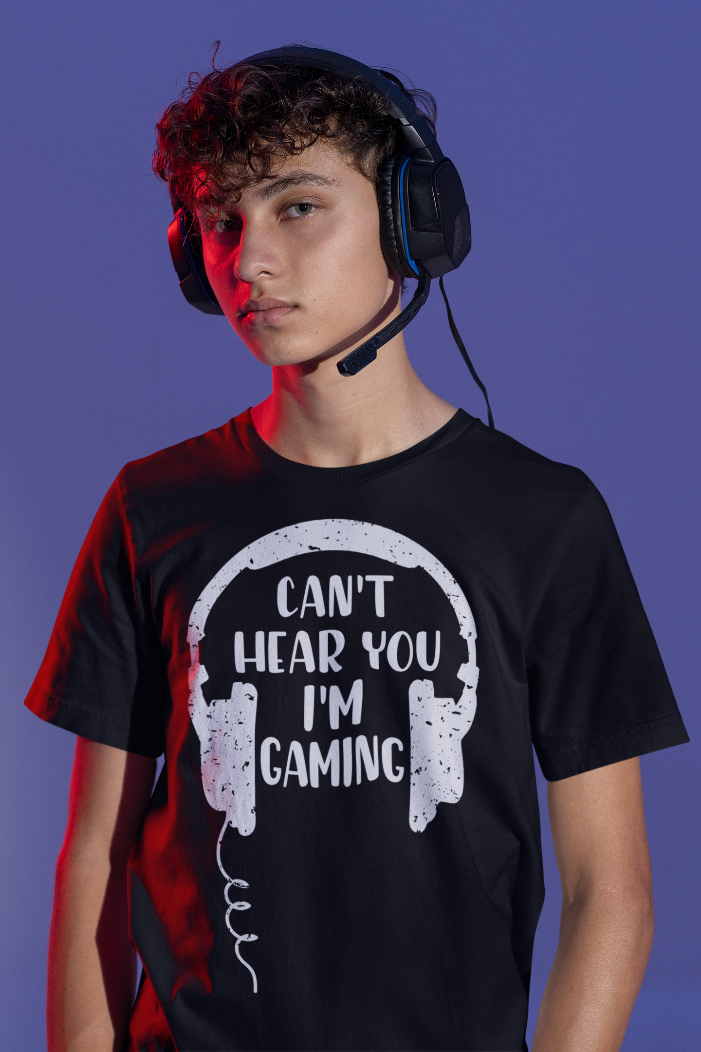 I Cant Hear You I Am Gaming Black Round Neck T-Shirt for Men