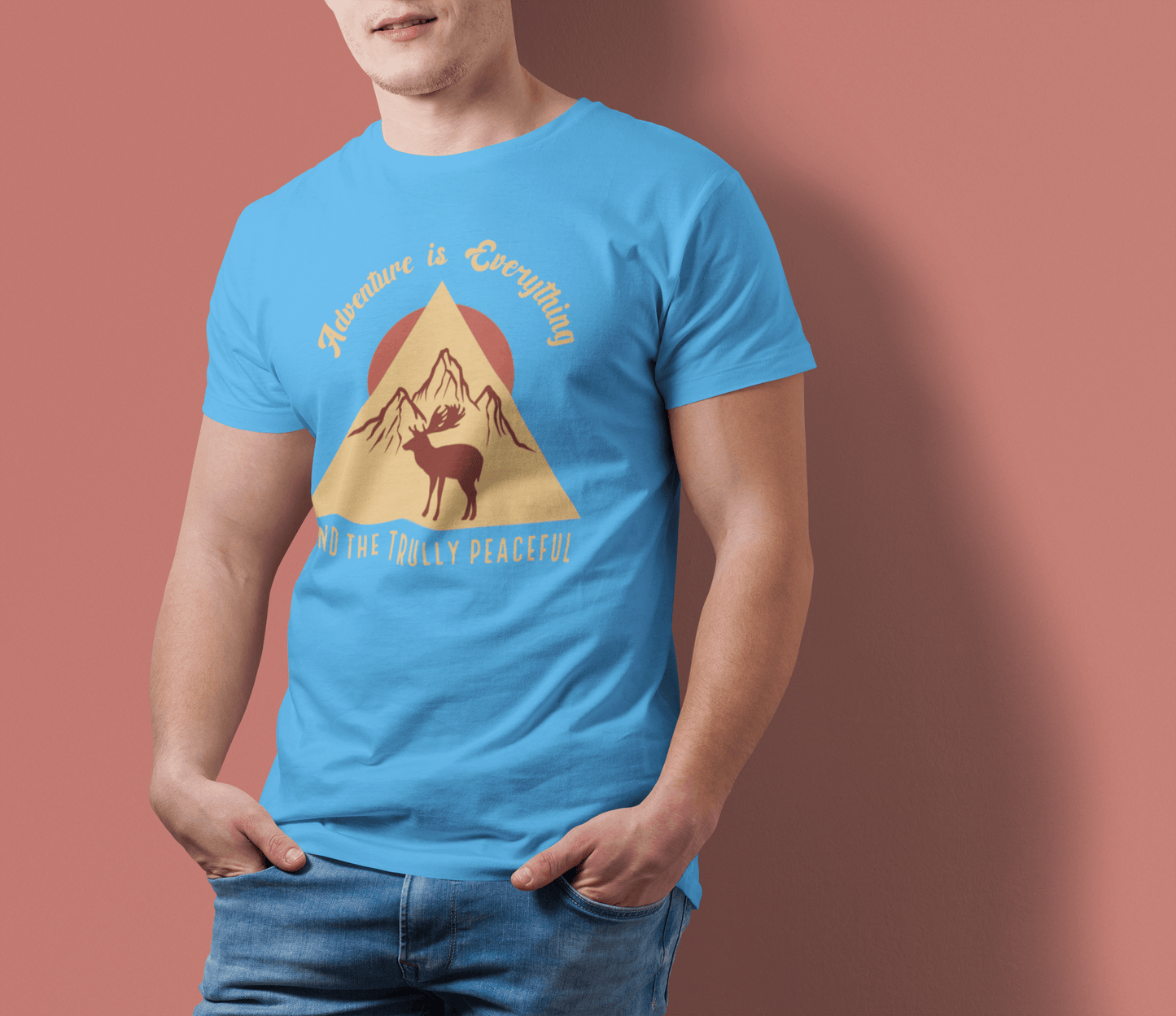 Adventure Is Everything Sky Blue T-Shirt For Men - ATOM