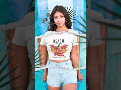Beach Is Calling White Crop Top For Women