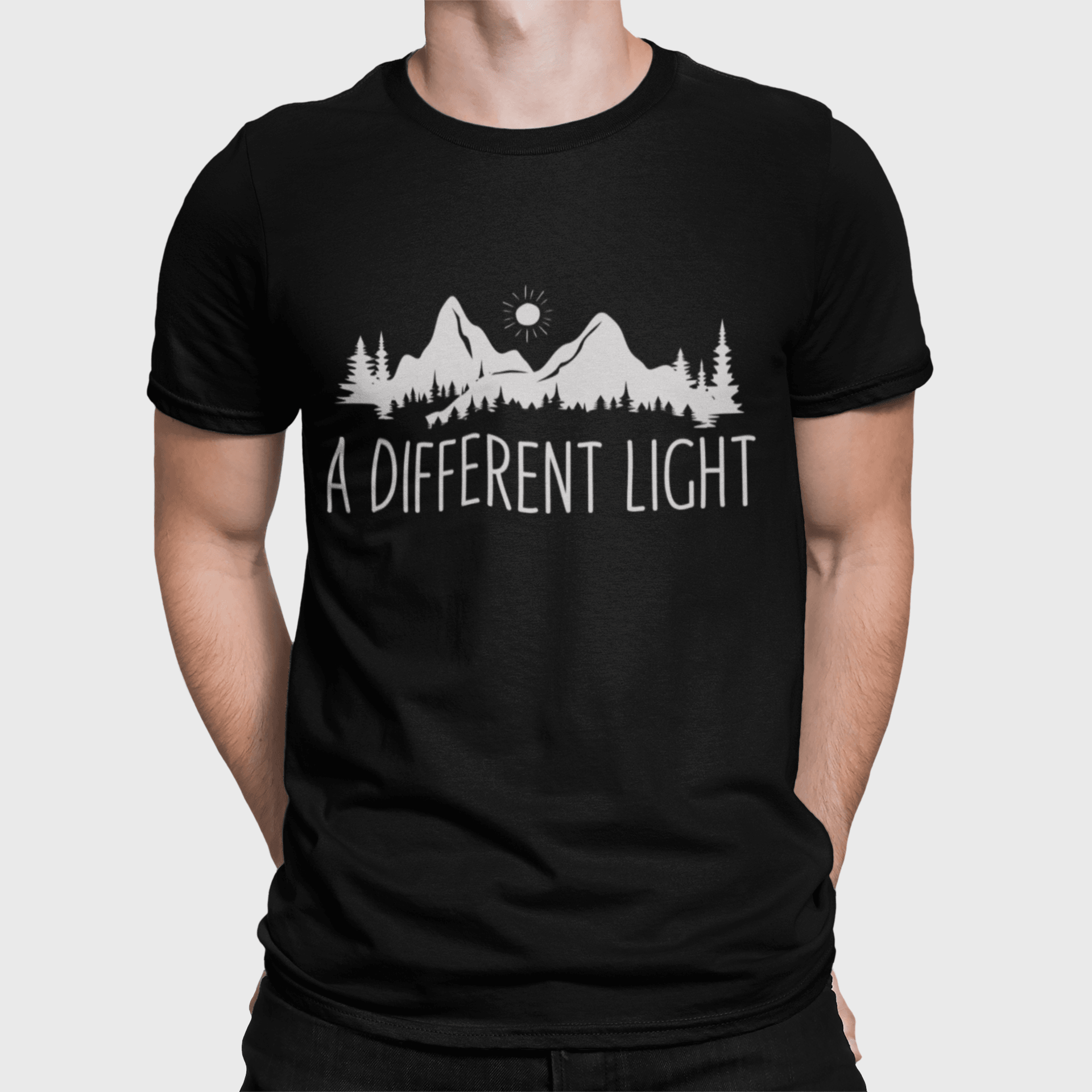 A Different Light Black T-Shirt For Men - ATOM