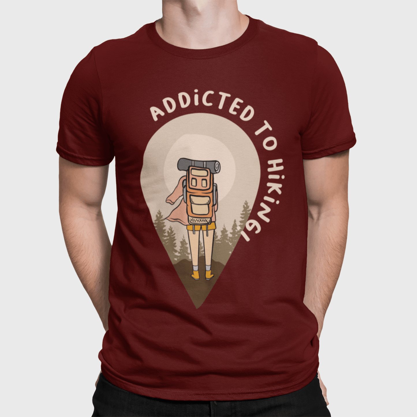 Addicted To Hiking Marron T-Shirt For Men - ATOM