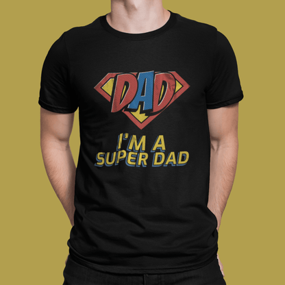 I Am A Super Dad Black T-Shirt For Men - ATOM