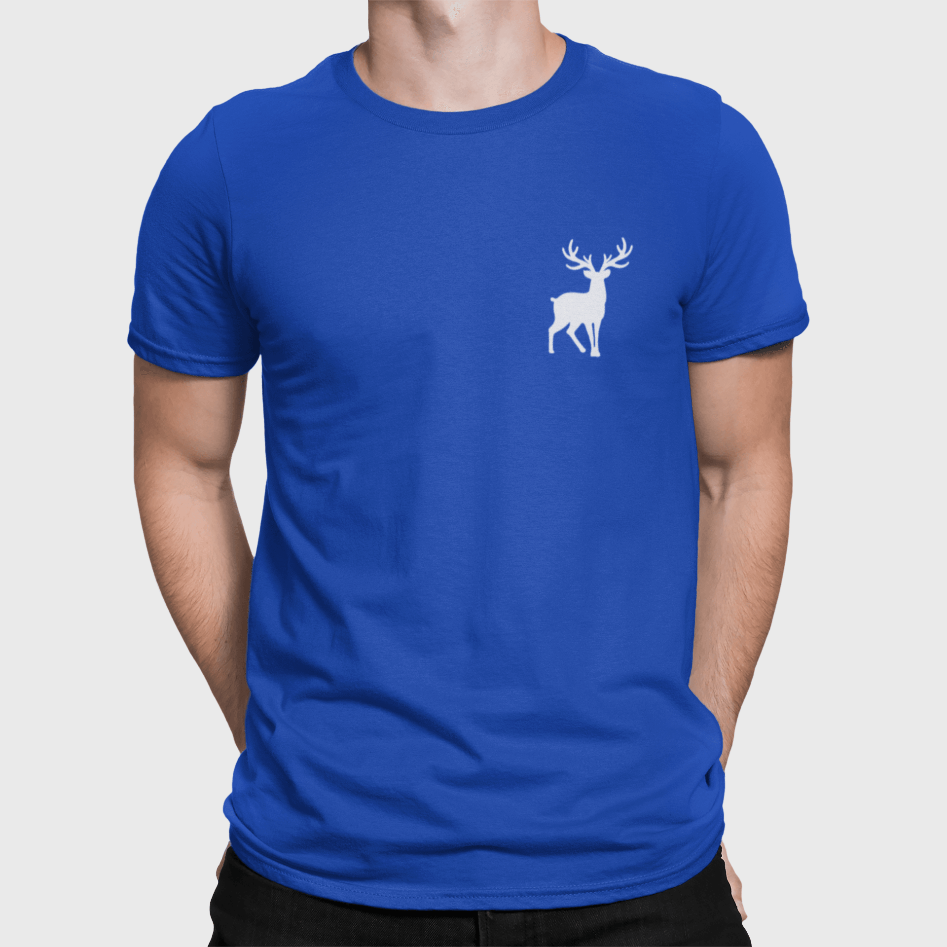 Plain Logo Royal Blue T-Shirt For Men - ATOM