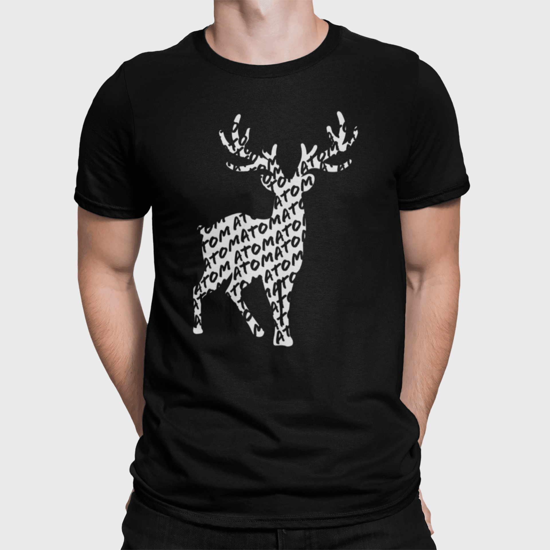 ATOM Signature Deer Black T-Shirt For Men - ATOM