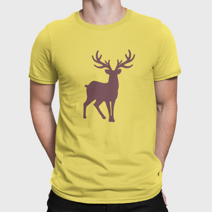 ATOM Signature Brown Mascot Yellow Round Neck T-Shirt for Men.
