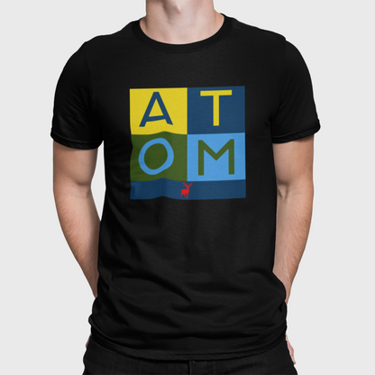 ATOM Signature Color Box Black Round Neck T-Shirt for Men.