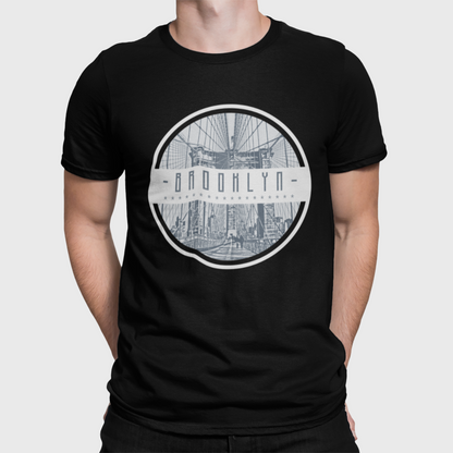 Brooklyn Black Round Neck T-Shirt for Men. 