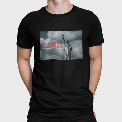 New York City Black Round Neck T-Shirt for Men. 