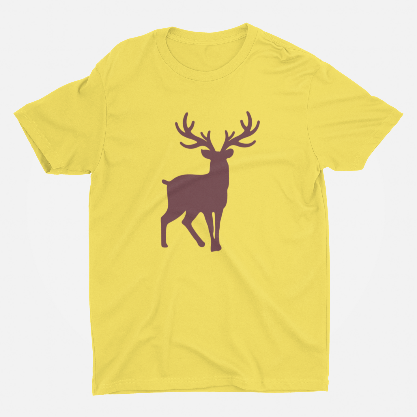 ATOM Signature Brown Mascot Yellow Round Neck T-Shirt for Men.