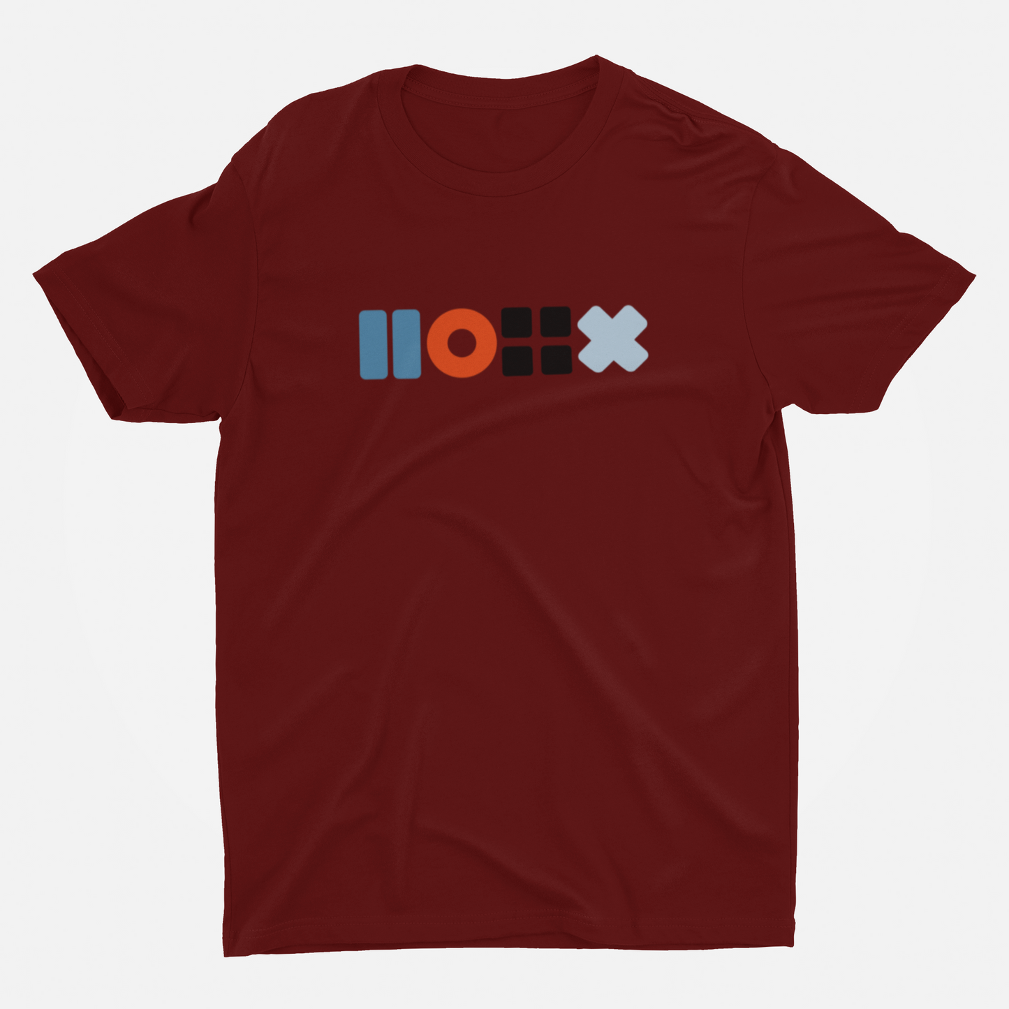 X And O Marron Round Neck T-Shirt for Men. 
