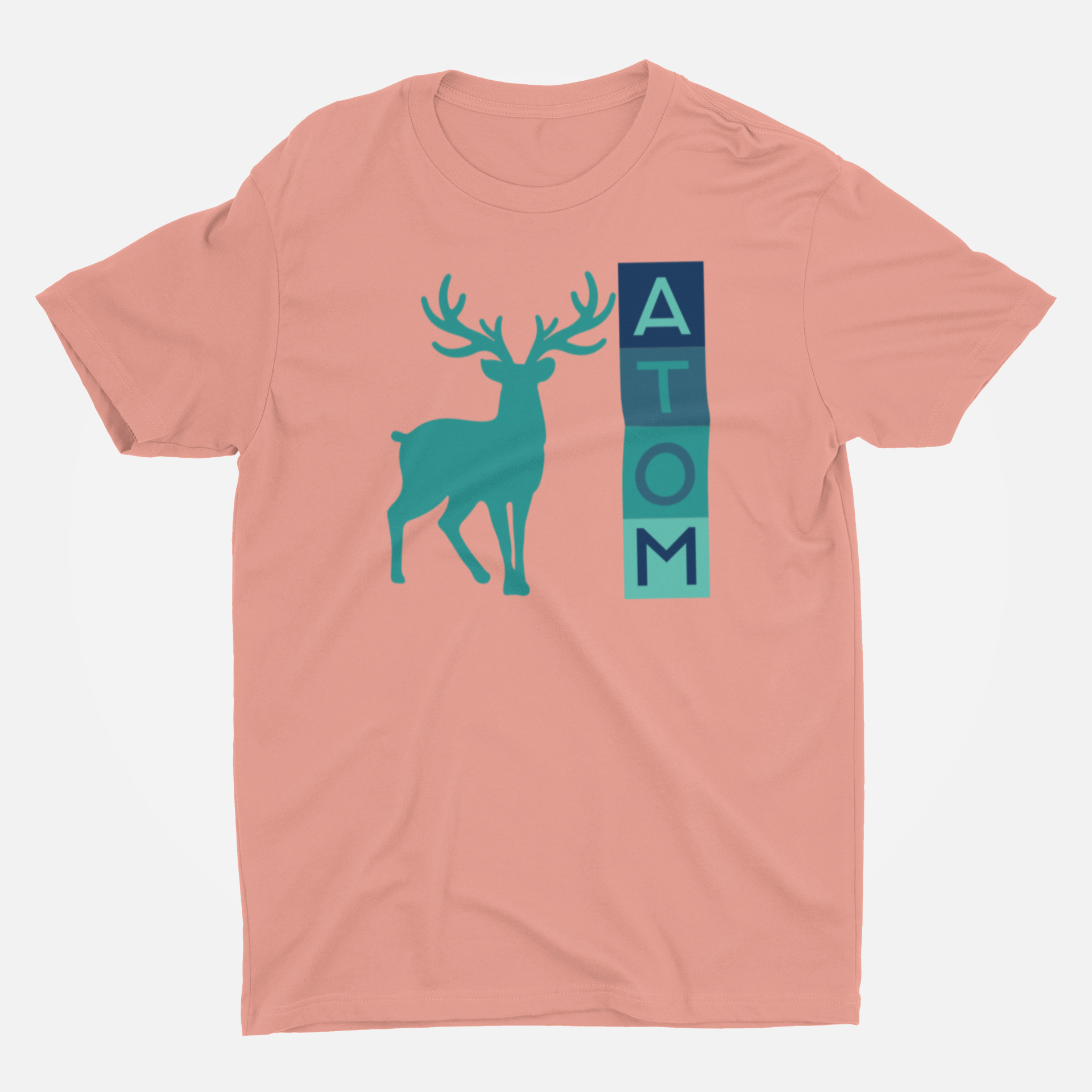 ATOM Signature Vertical Box Design Round Neck T-Shirt for Men.