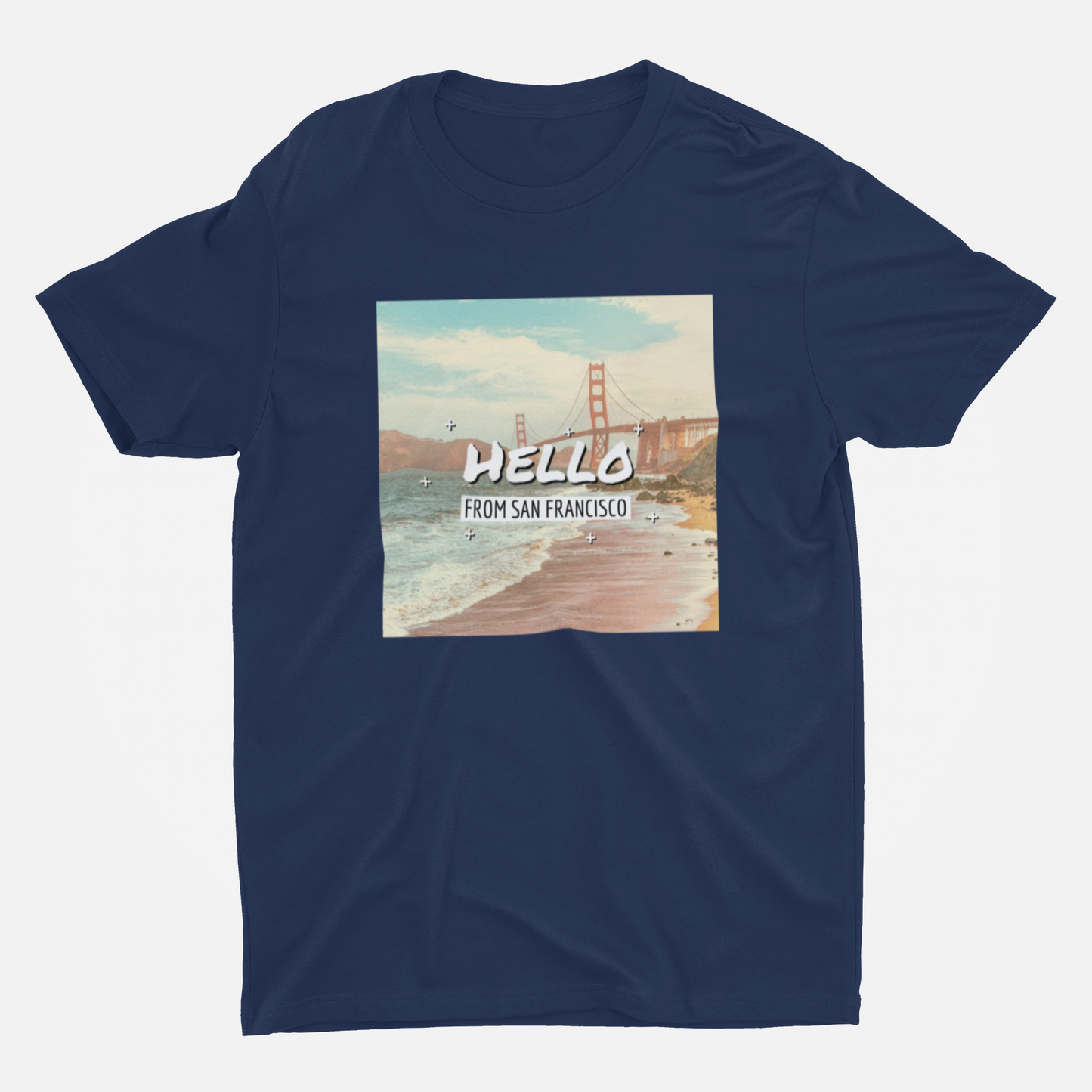 San Francisco Navy Blue Round Neck T-Shirt for Men. 