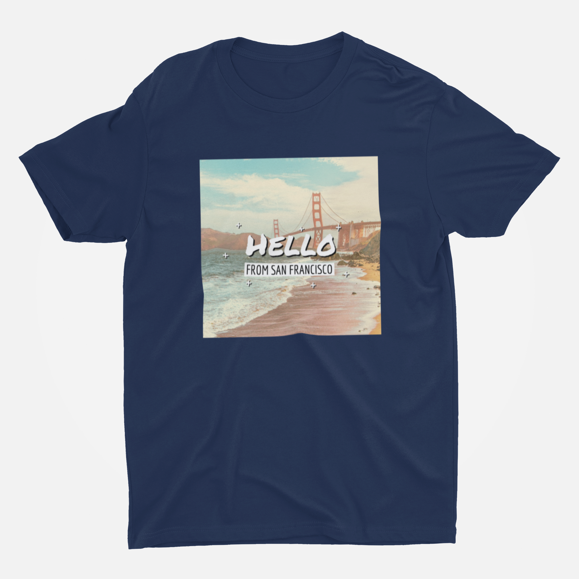 San Francisco Navy Blue Round Neck T-Shirt for Men. 