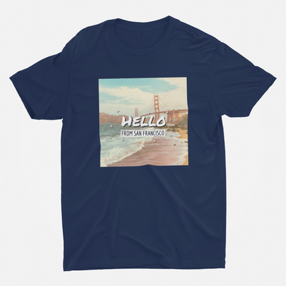 San Francisco Navy Blue Round Neck T-Shirt for Men. 