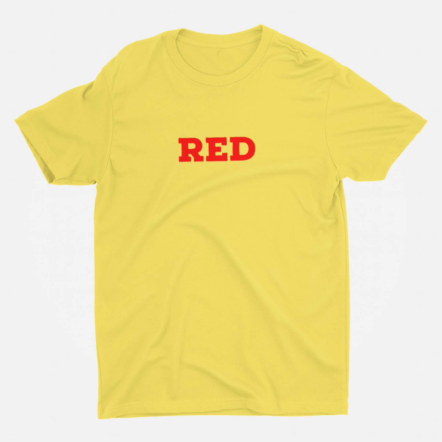 ATOM Basic Colour Splash Lemon Yellow Round Neck T-Shirt for Men.