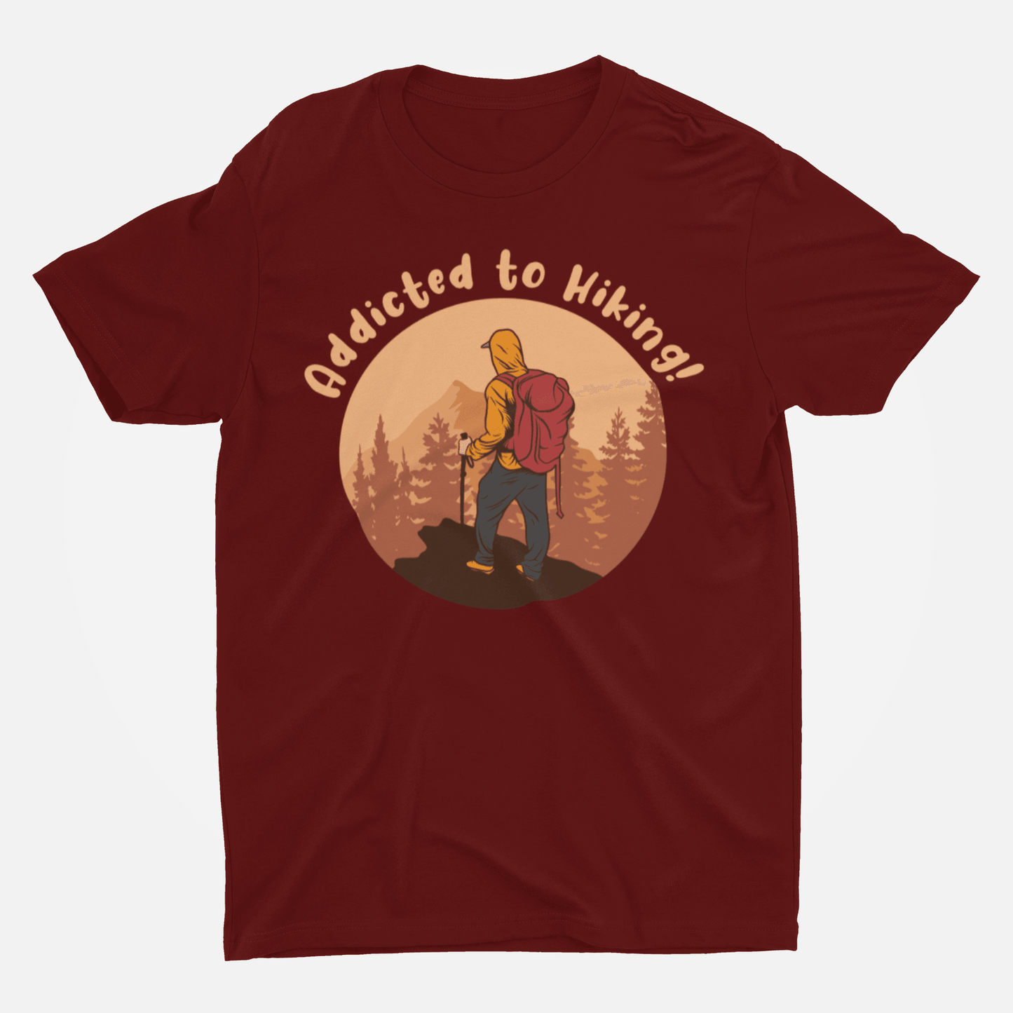 Addicted To Hiking Two Marron T-Shirt For Men - ATOM