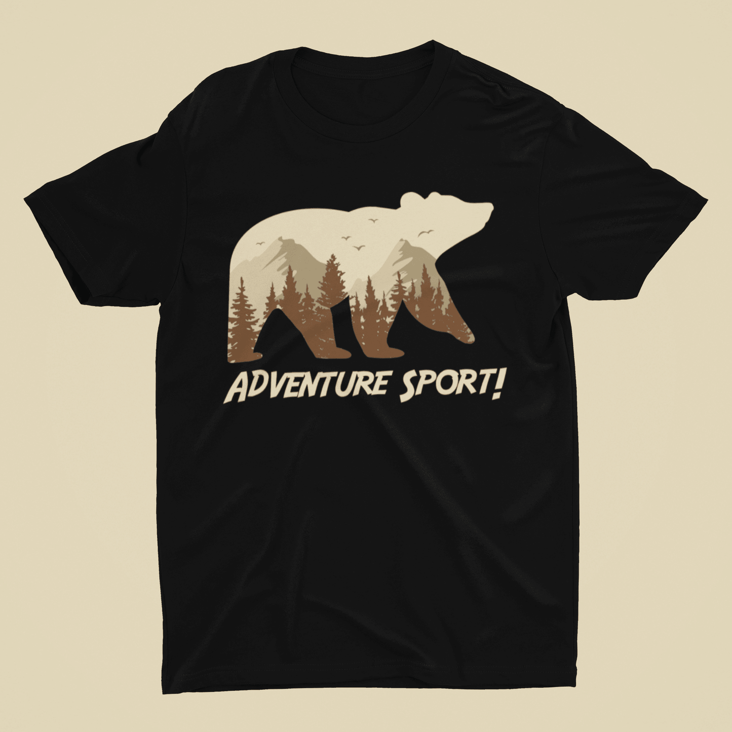 Adventure Sport Black T-Shirt For Men - ATOM