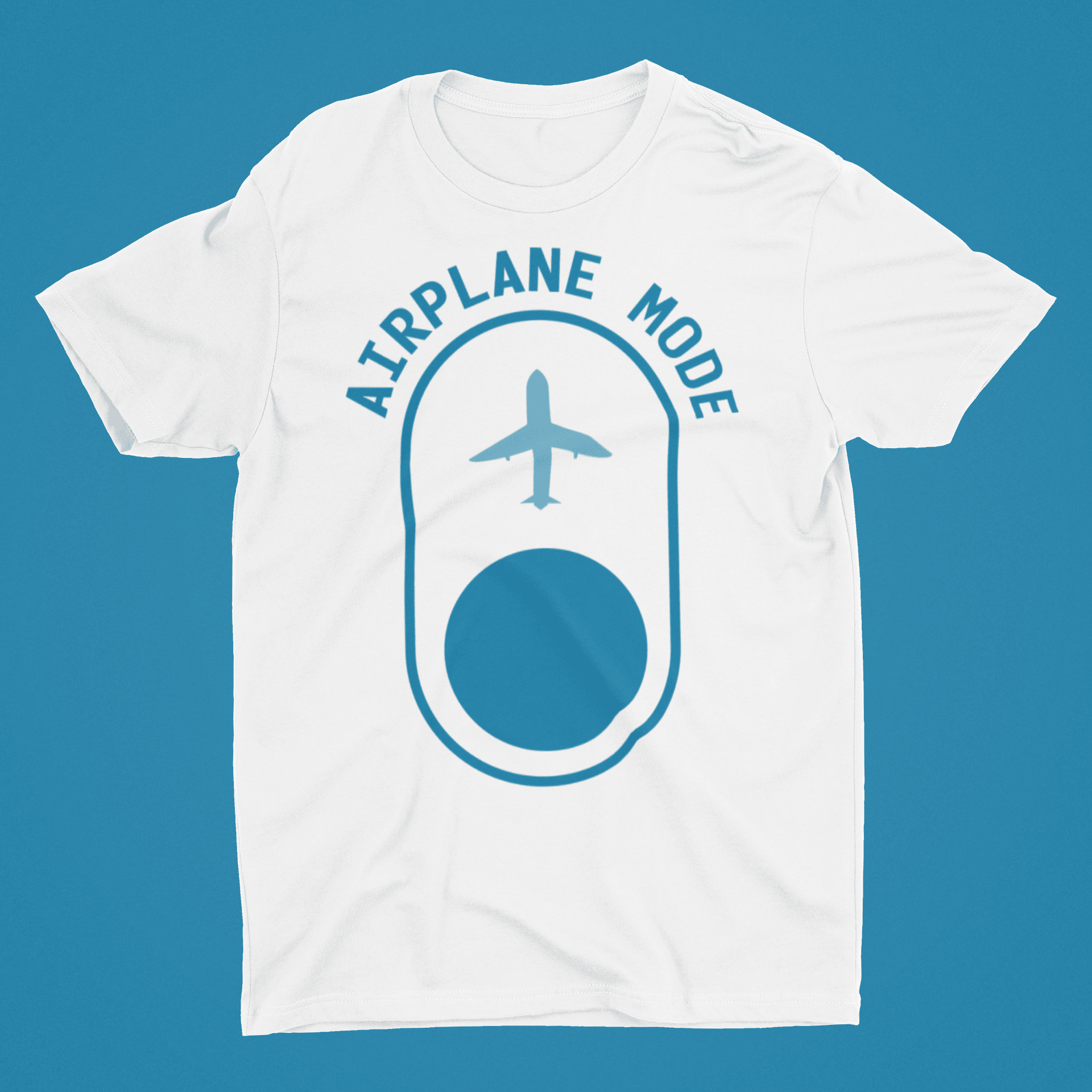 Airplane Mode White T-Shirt For Men - ATOM