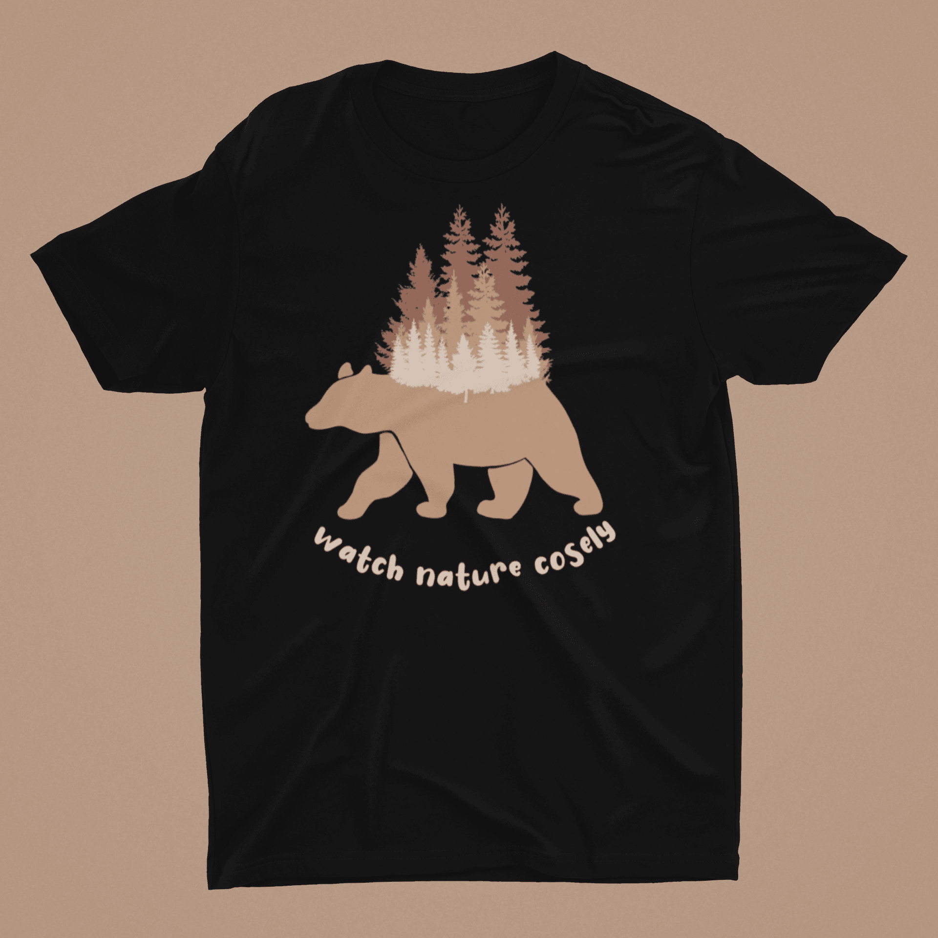 Watch Nature Closely Black T-Shirt For Men - ATOM