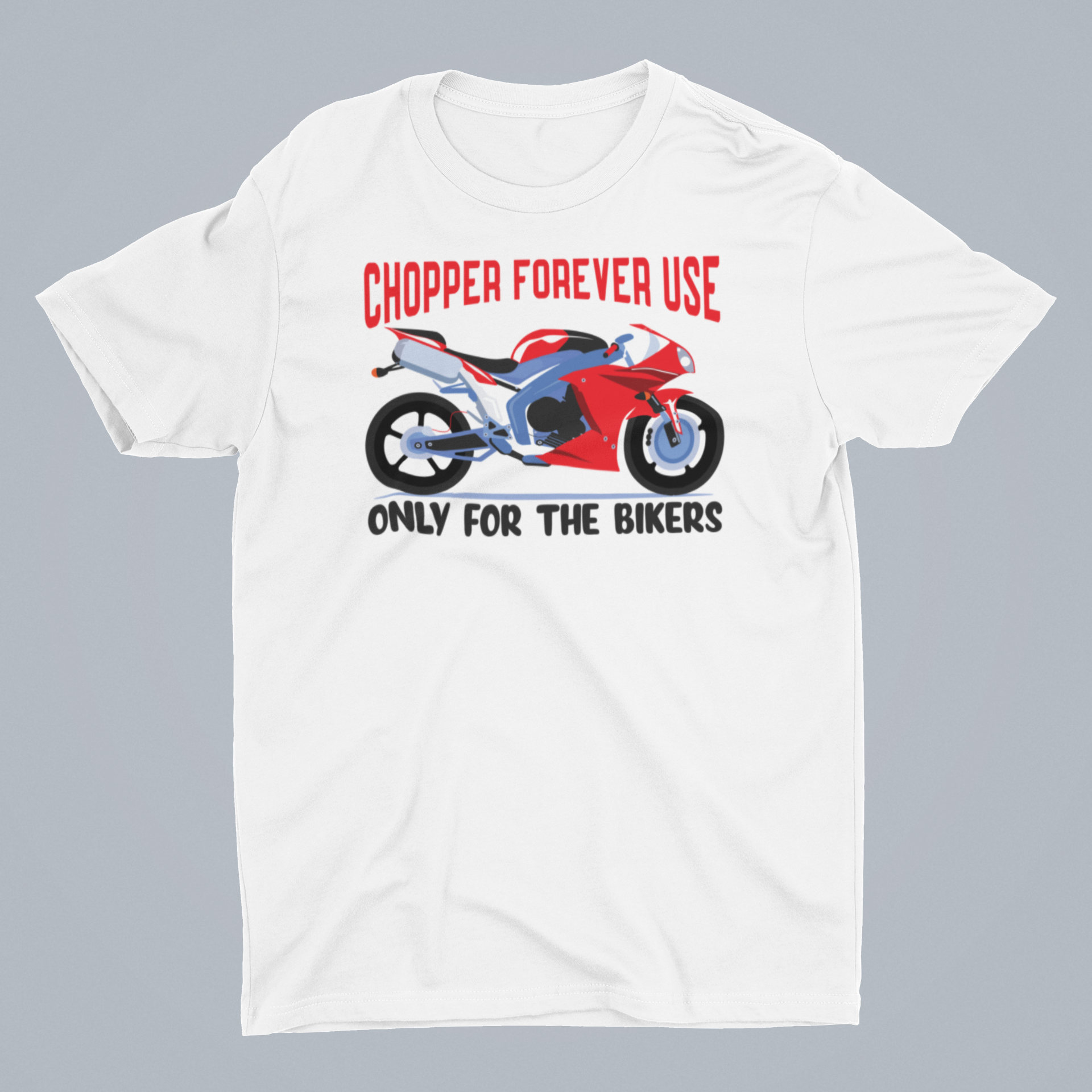 Chopper Only For Bikers White Round Neck T-Shirt for Men