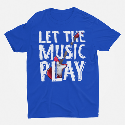 Let The Music Play Royal Blue Round Neck T-Shirt for Men