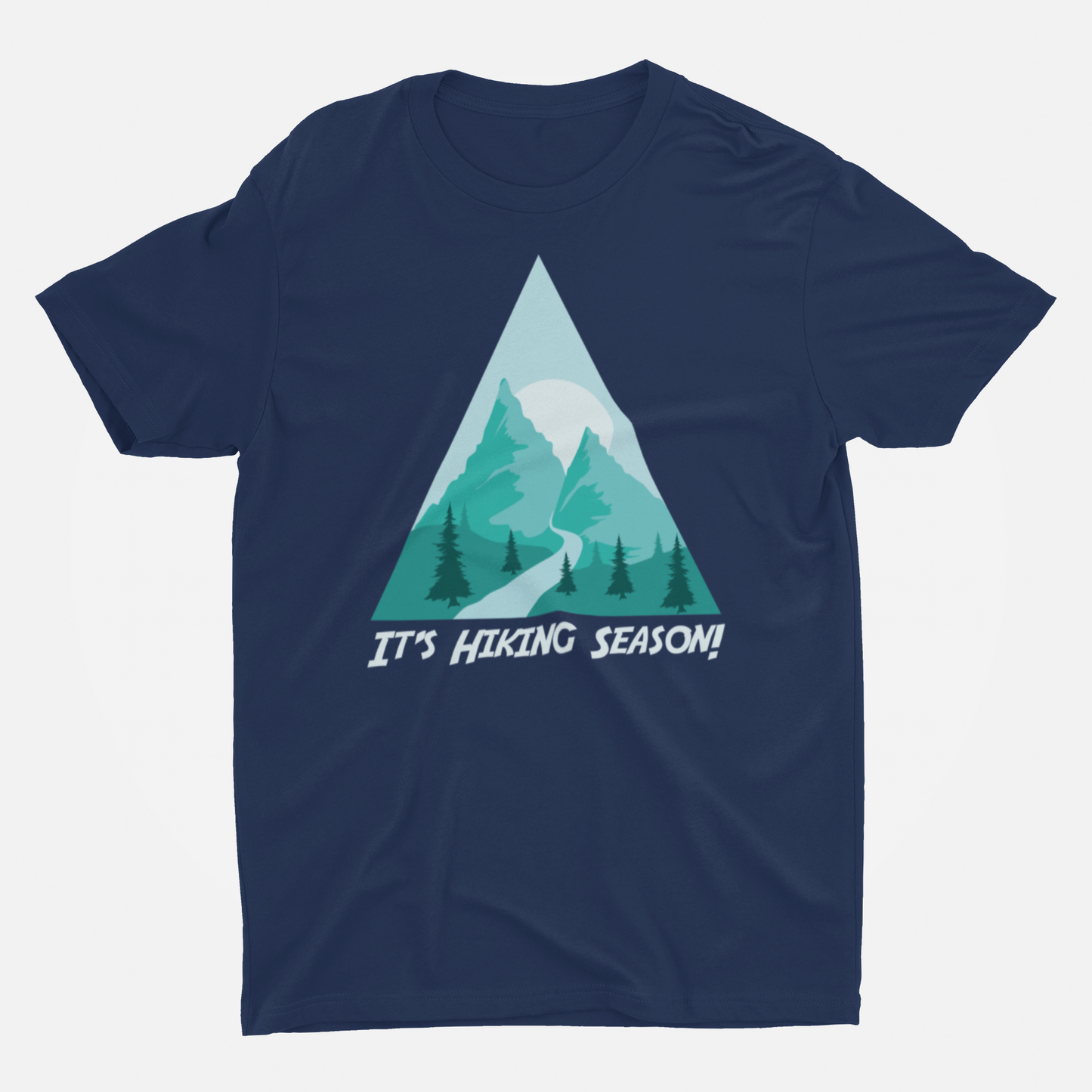 Its A Hiking Season Navy Blue Round Neck T-Shirt for Men
