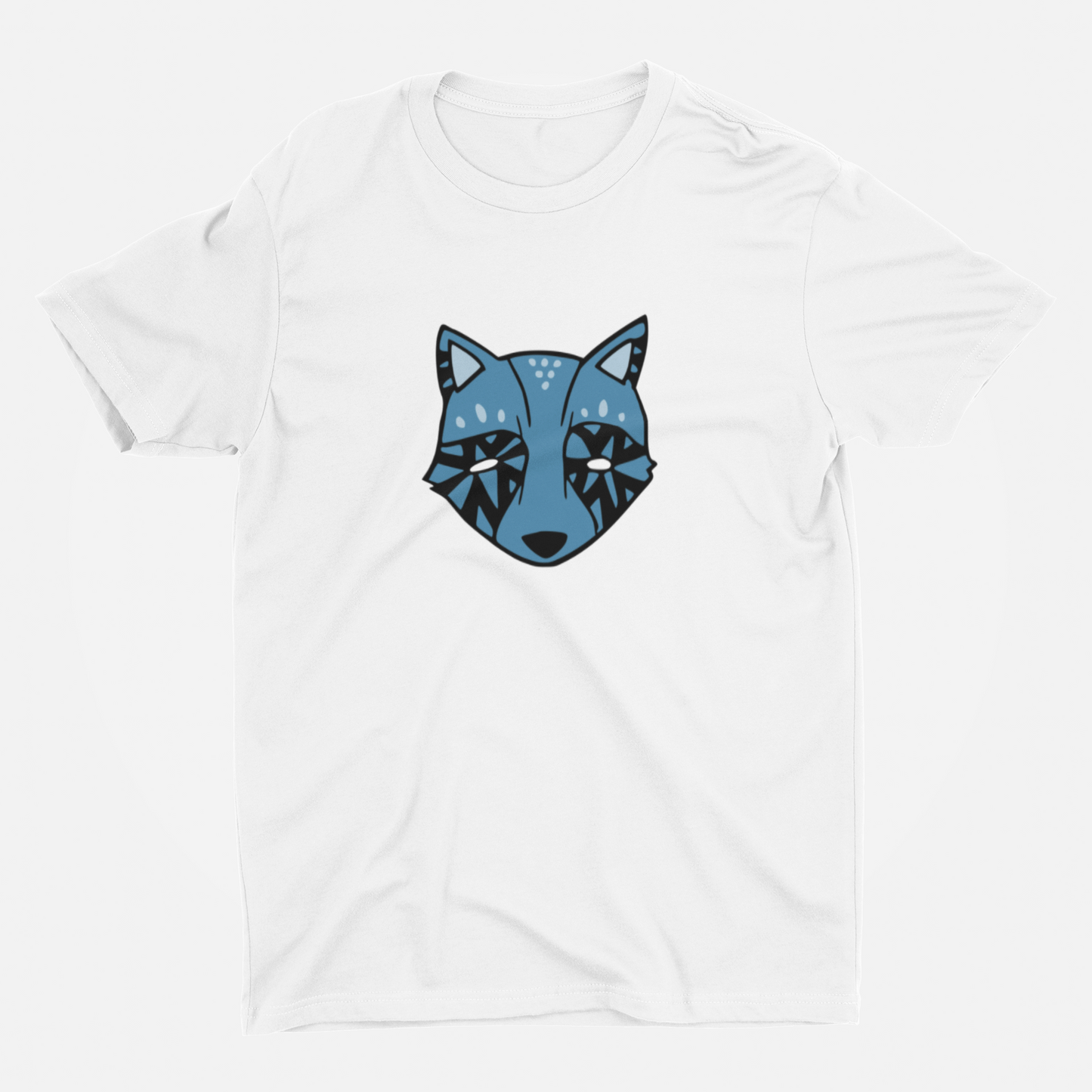 Blue Fox White Round Neck T-Shirt for Men