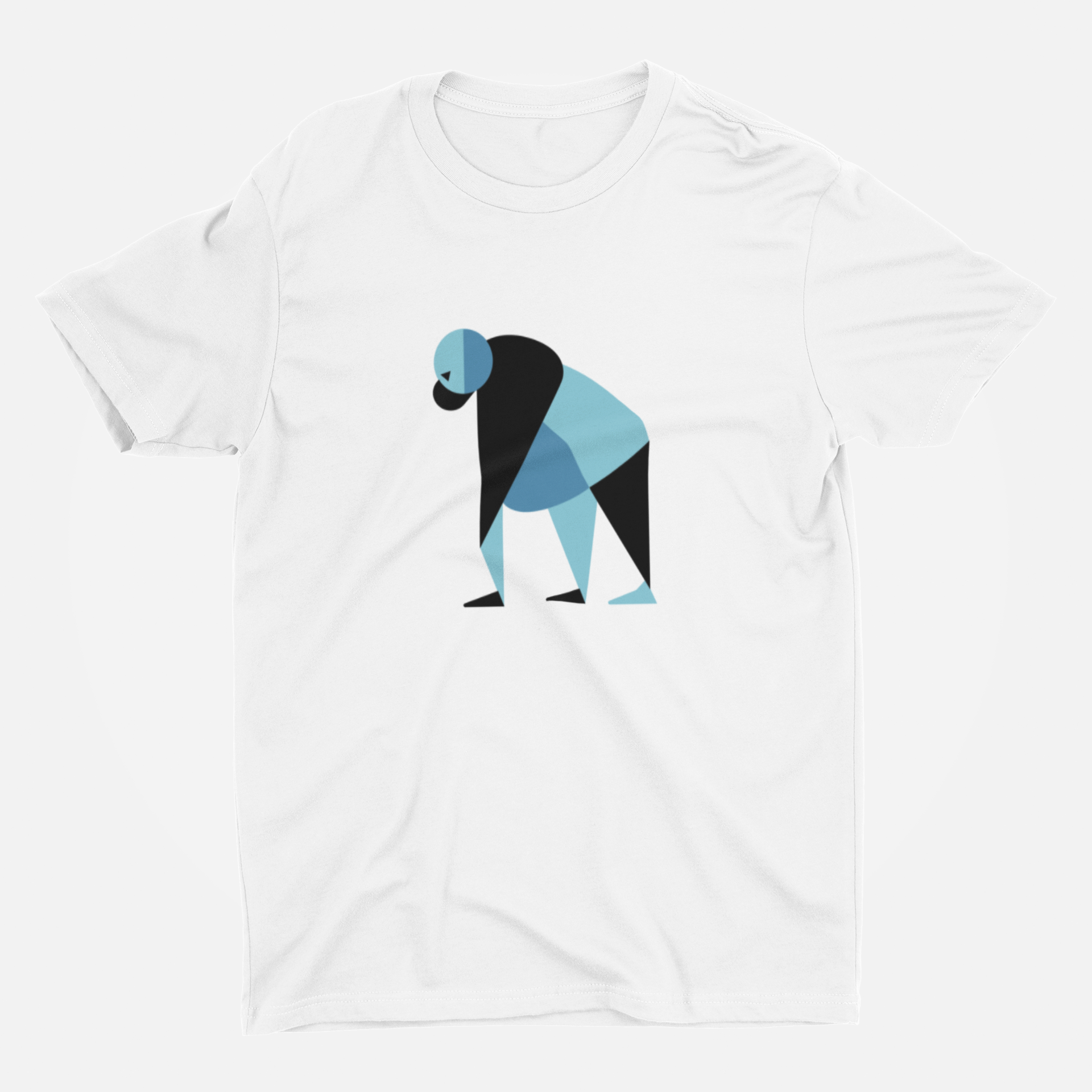 Weird Animal White Round Neck T-Shirt for Men
