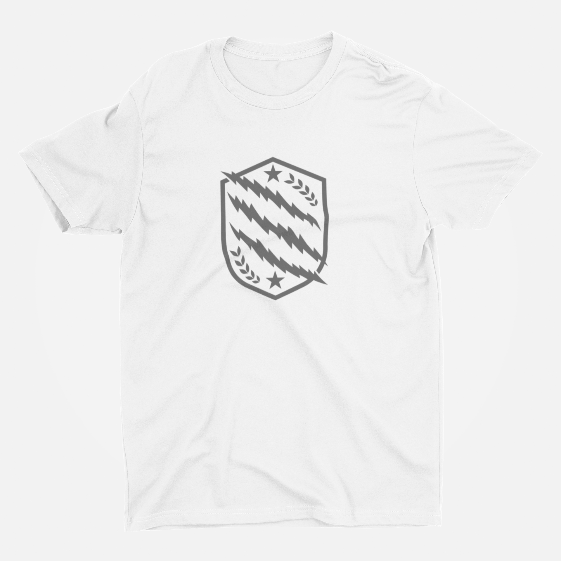 Sheild White Round Neck T-Shirt for Men