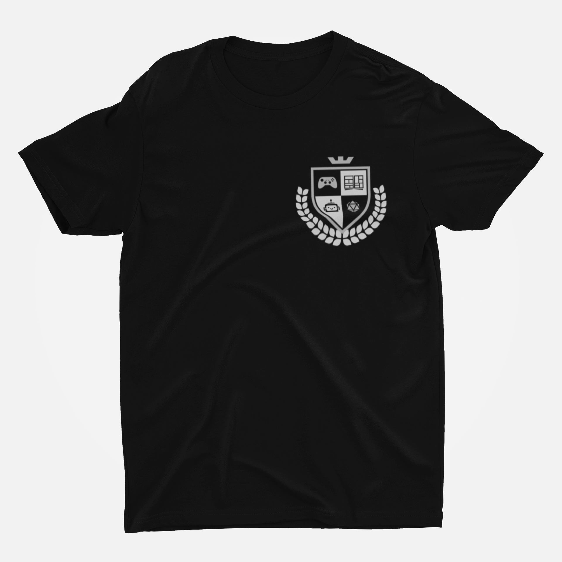 Pocket Design Black Round Neck T-Shirt for Men