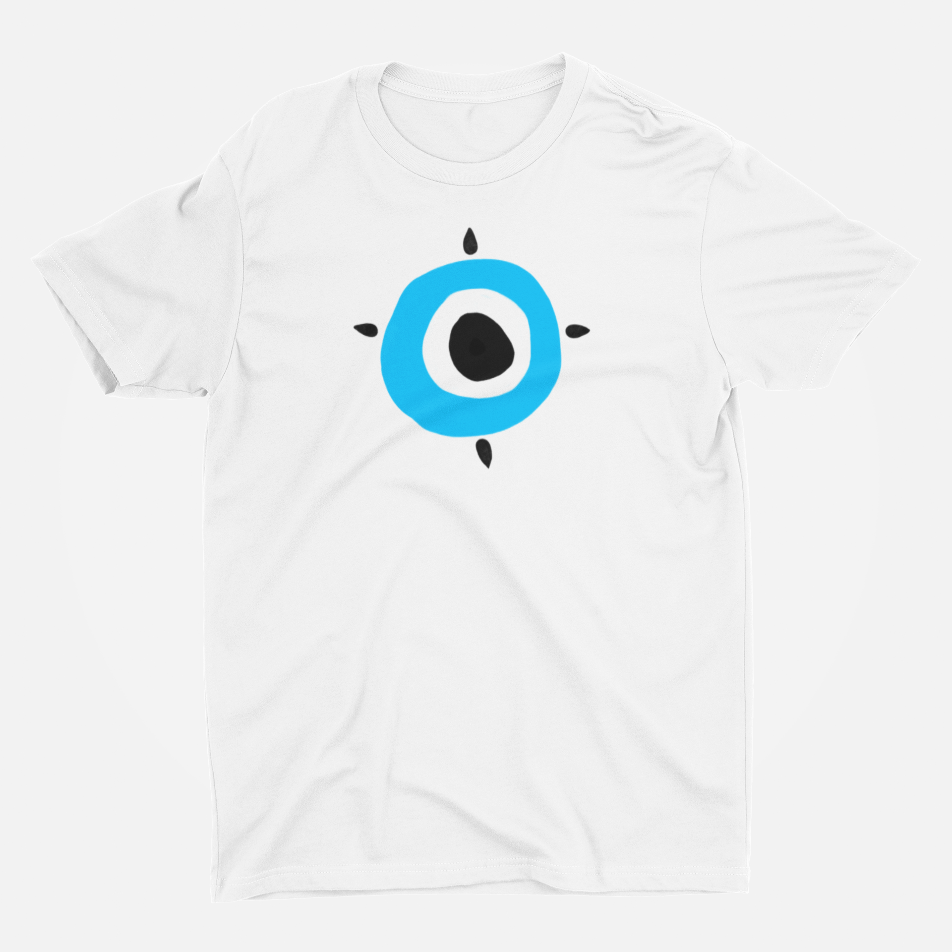 Meditation Focus White Round Neck T-Shirt for Men. 
