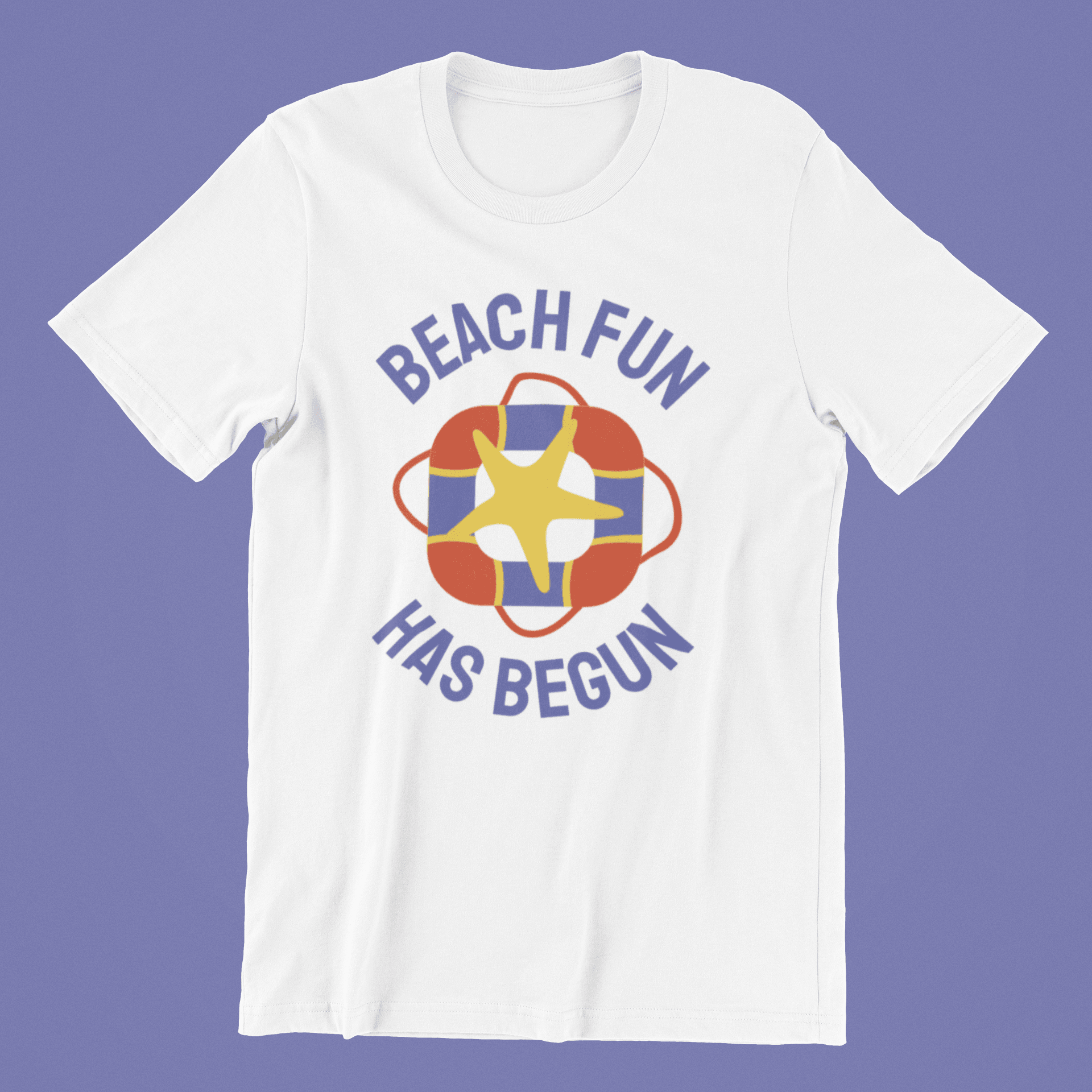Beach Fun White Oversized T-Shirt For Men - ATOM