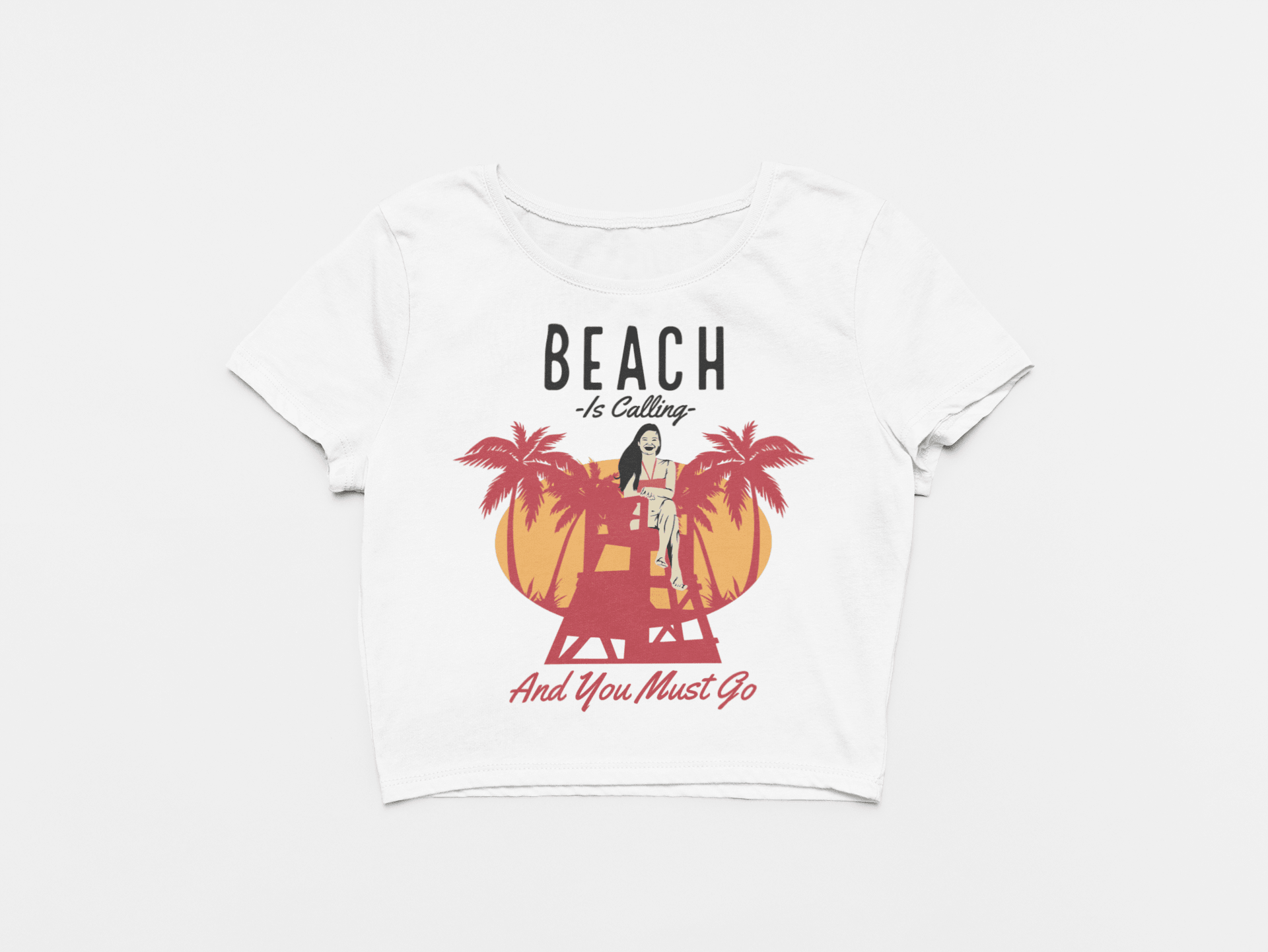 Beach Is Calling White Crop Top For Women - ATOM