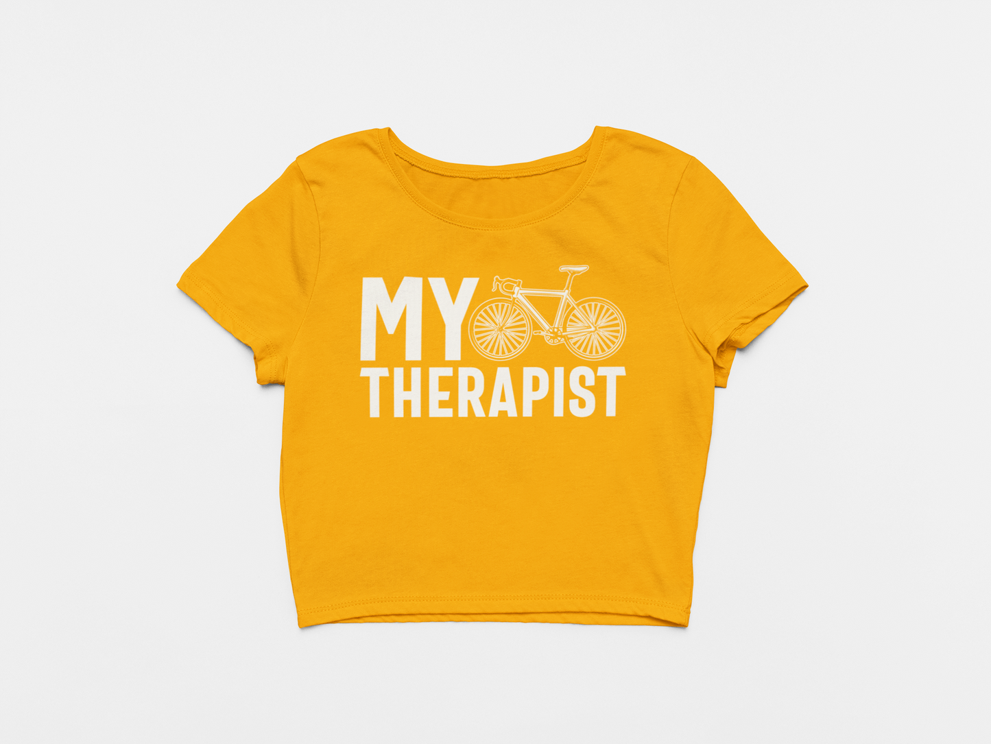 My Therapist Mustard Yellow Crop Top for Women