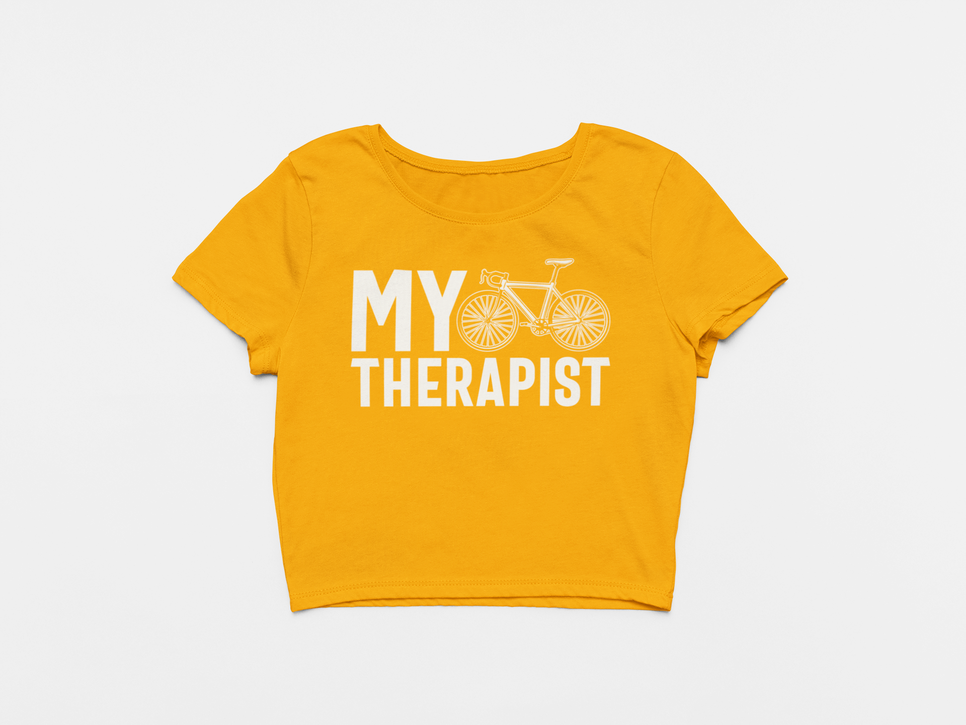 My Therapist Mustard Yellow Crop Top for Women
