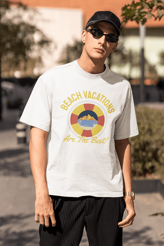 Beach Vacations Are The Best White Oversized T-Shirt For Men - ATOM