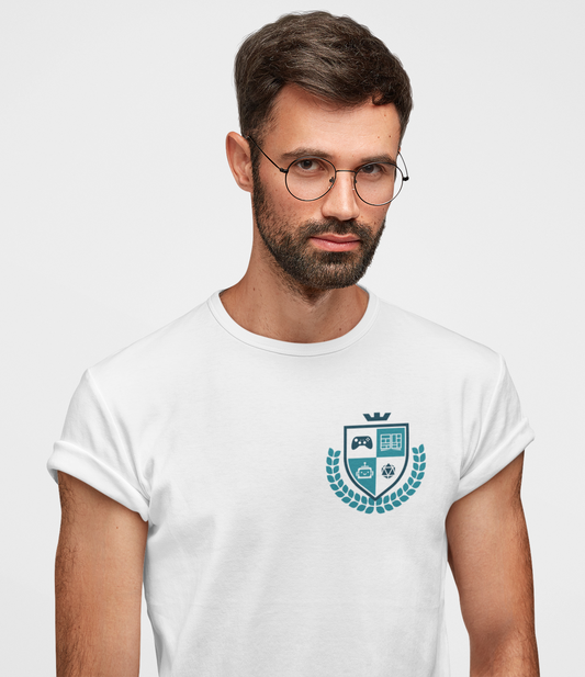 Pocket Design White Round Neck T-Shirt for Men