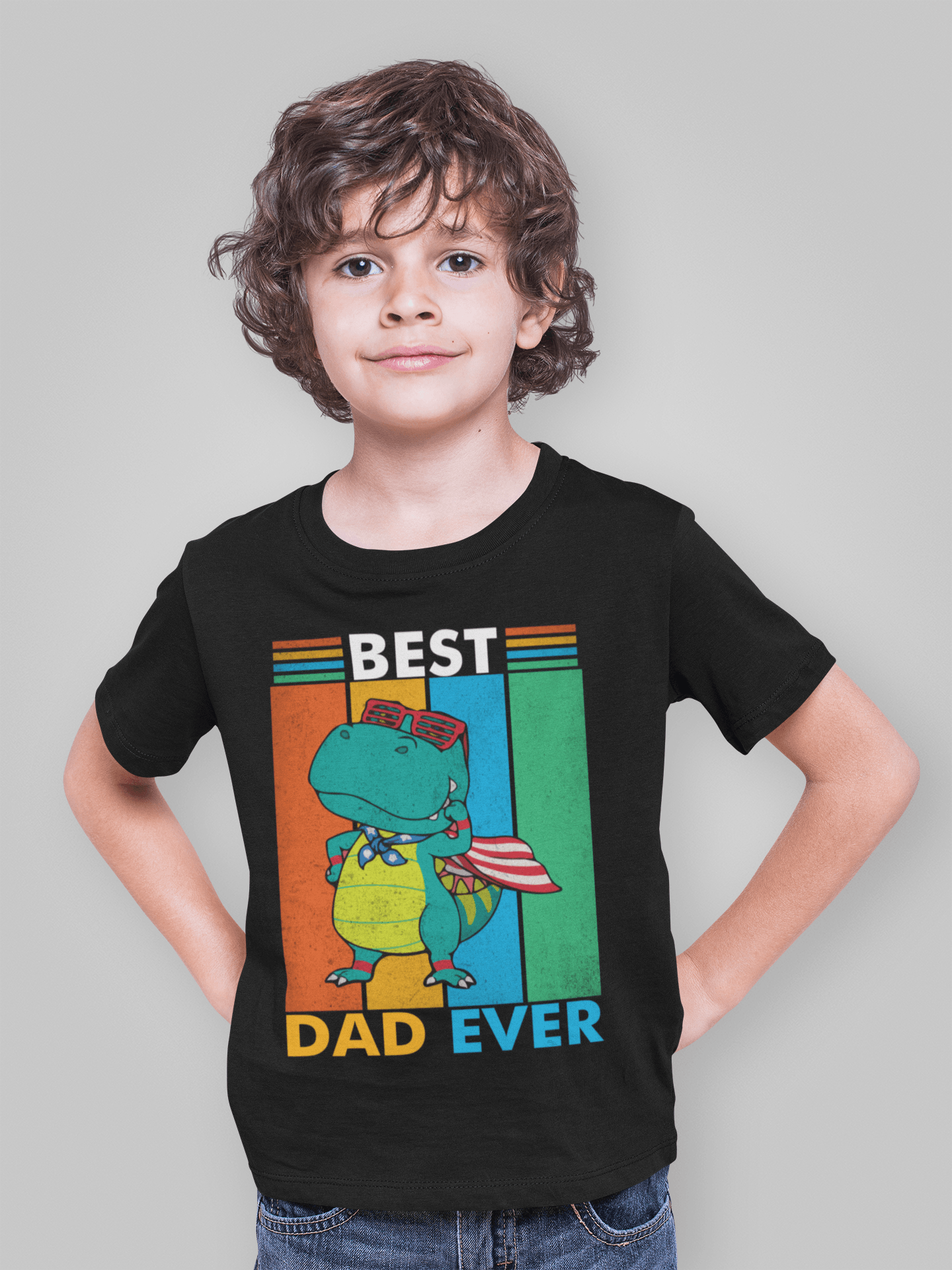 Best Dad Ever Black T-Shirt For Boys - ATOM