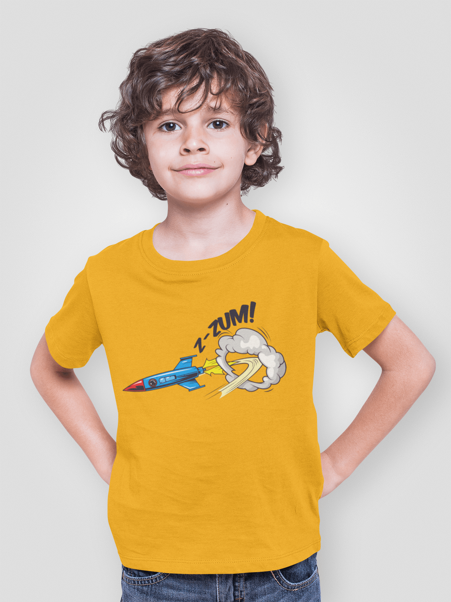 Comic Expression Z-ZUM Mustard Yellow T-Shirt For Boys - ATOM