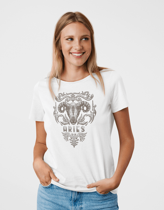 Aries Vintage White T-Shirt For Women - ATOM